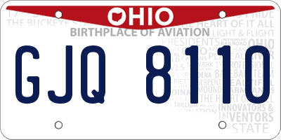 OH license plate GJQ8110