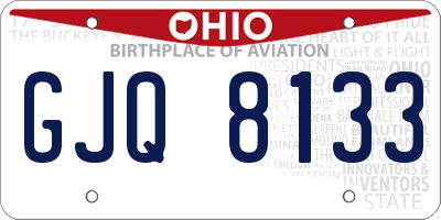 OH license plate GJQ8133