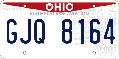 OH license plate GJQ8164