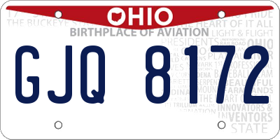 OH license plate GJQ8172