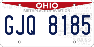 OH license plate GJQ8185