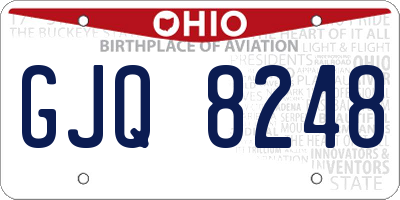 OH license plate GJQ8248