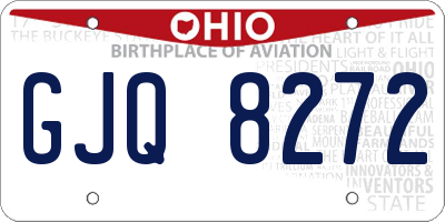 OH license plate GJQ8272