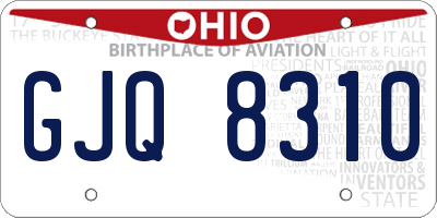 OH license plate GJQ8310