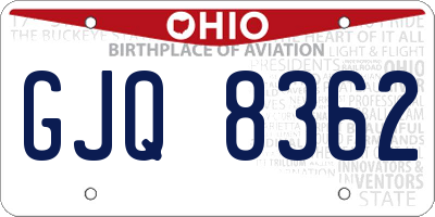 OH license plate GJQ8362