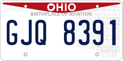OH license plate GJQ8391