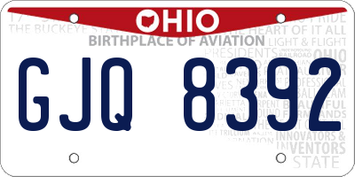 OH license plate GJQ8392