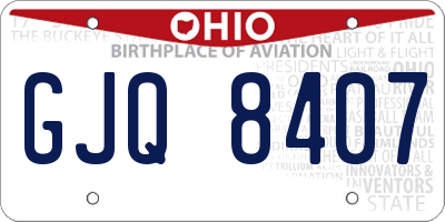 OH license plate GJQ8407