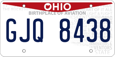 OH license plate GJQ8438