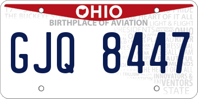 OH license plate GJQ8447