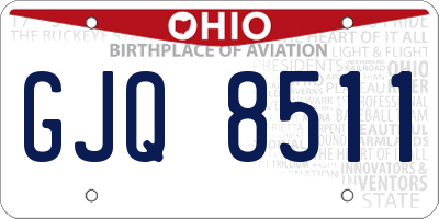 OH license plate GJQ8511