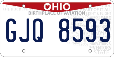 OH license plate GJQ8593