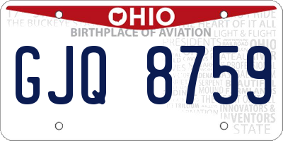 OH license plate GJQ8759
