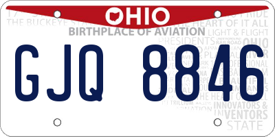 OH license plate GJQ8846
