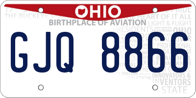 OH license plate GJQ8866