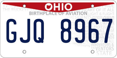 OH license plate GJQ8967