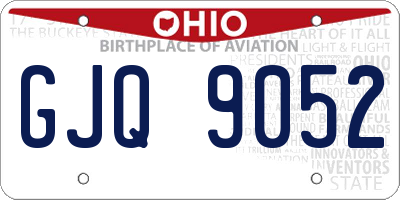 OH license plate GJQ9052