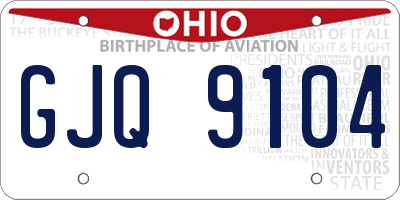 OH license plate GJQ9104