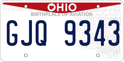 OH license plate GJQ9343