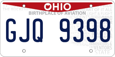 OH license plate GJQ9398