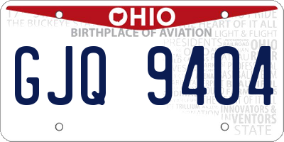 OH license plate GJQ9404