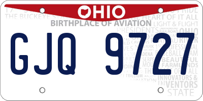 OH license plate GJQ9727