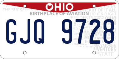 OH license plate GJQ9728