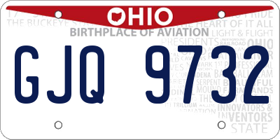 OH license plate GJQ9732