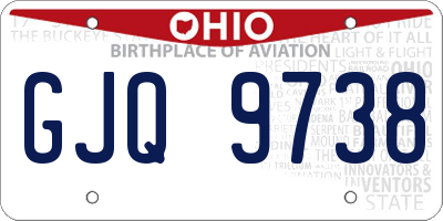 OH license plate GJQ9738