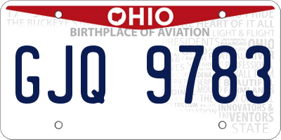 OH license plate GJQ9783