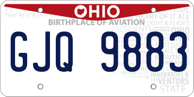 OH license plate GJQ9883