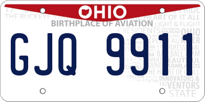 OH license plate GJQ9911