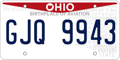 OH license plate GJQ9943