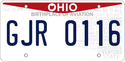 OH license plate GJR0116