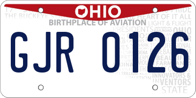 OH license plate GJR0126