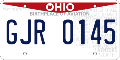 OH license plate GJR0145