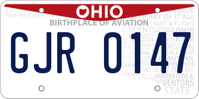 OH license plate GJR0147