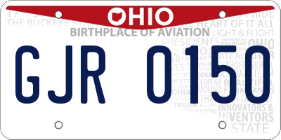OH license plate GJR0150