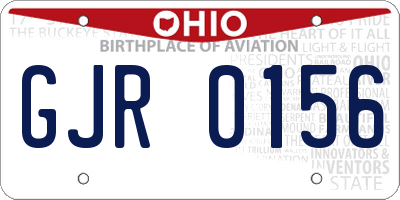 OH license plate GJR0156