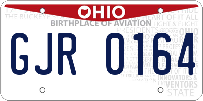 OH license plate GJR0164