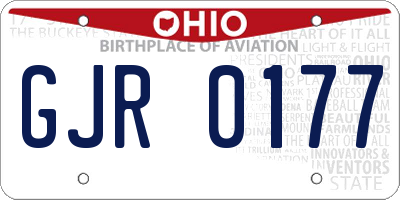 OH license plate GJR0177