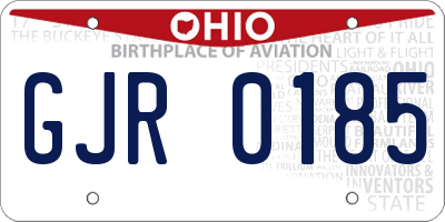OH license plate GJR0185
