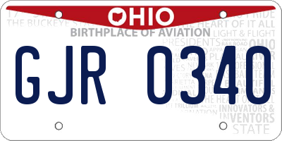 OH license plate GJR0340