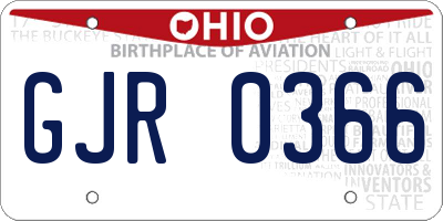 OH license plate GJR0366