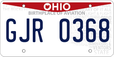 OH license plate GJR0368