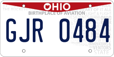 OH license plate GJR0484