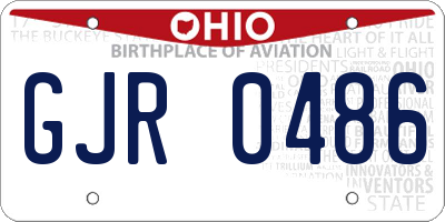 OH license plate GJR0486