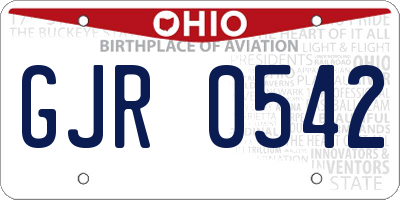 OH license plate GJR0542