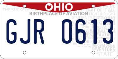OH license plate GJR0613