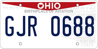 OH license plate GJR0688